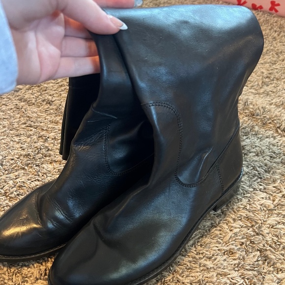 Stuart Weitzman Shoes - Stuart Weitzman black leather pull on zip mid calf boots size 6.5